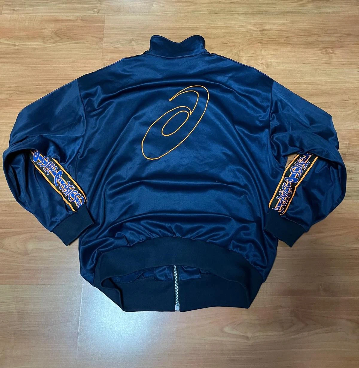 Asics Bike Team Vintage Navy Blue Track Jacket Y2K Size L – photo 2